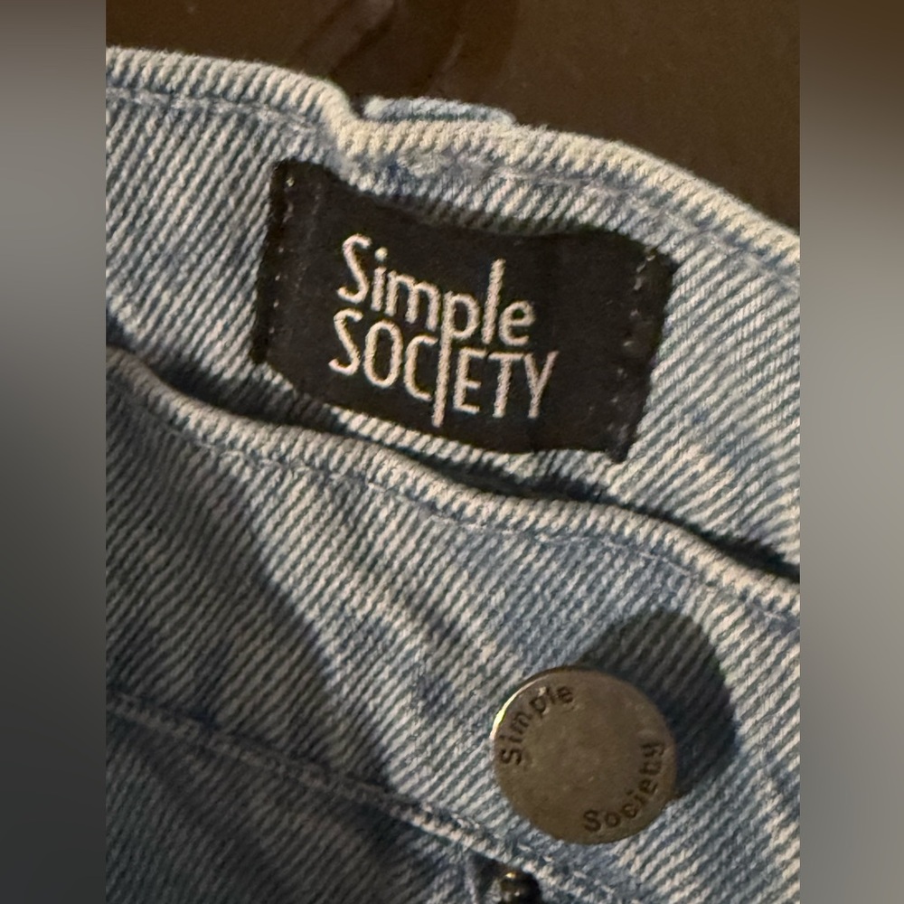 Simple Society Blue Denim Jeans Butterflies Butterfly Cotton Sz(7/28) - Picture 4 of 5